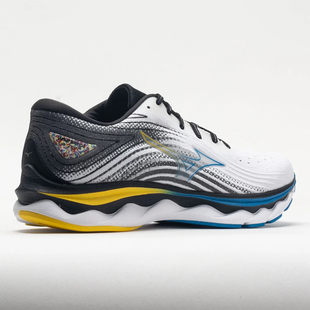 Mizuno Wave Sky 6 Men's White/Cyber Yellow 8 Mizuno Wave Sky 6 Men's White/Cyber Yellow - Image 6