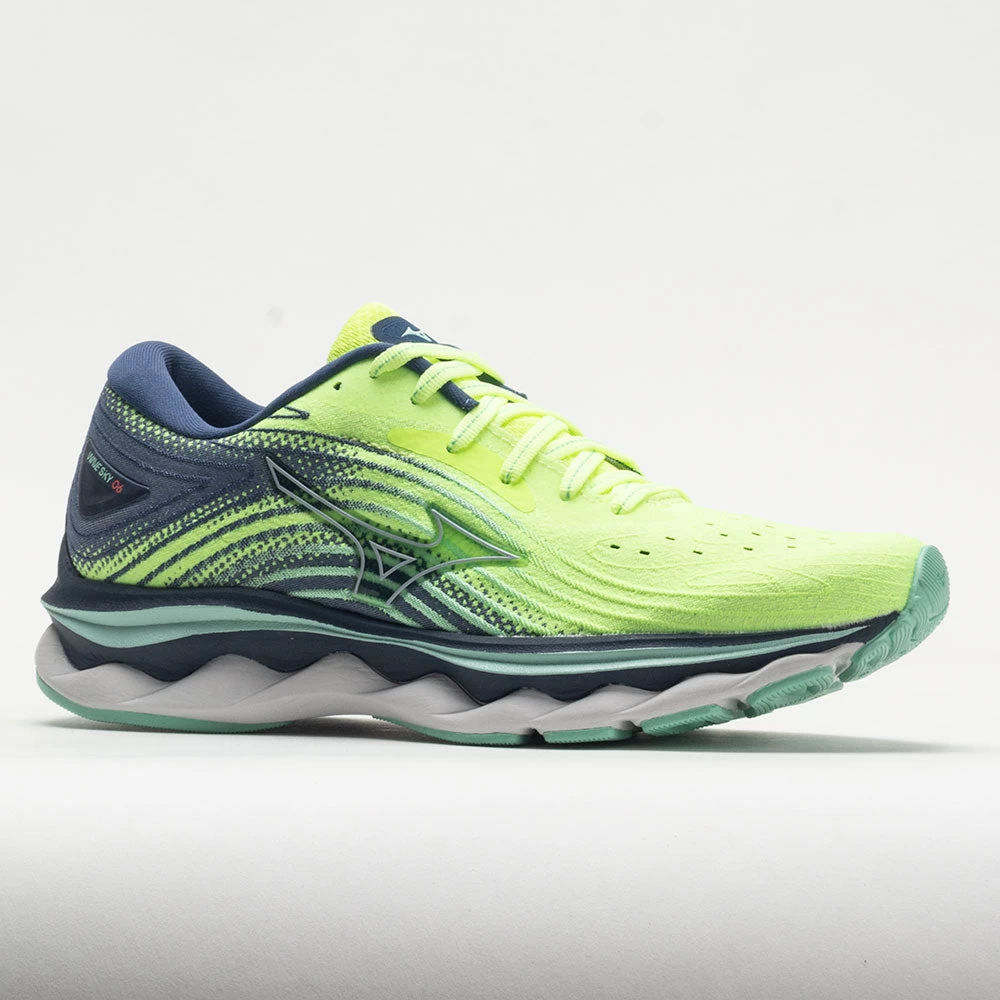 Mizuno Wave Sky 6 Women's Neo Lime/Ancient Water 7 Mizuno Wave Sky 6 Women's Neo Lime/Ancient Water - Image 5