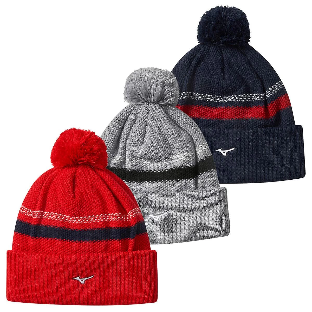 Mizuno Breath Thermo Pom Pom Beanies Grey 4 Mizuno Breath Thermo Pom Pom Beanies Grey - Image 2